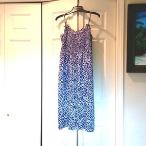 Navy floral spaghetti strap maxi sundress size M lined